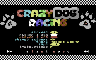 Crazy Dog Racing menü